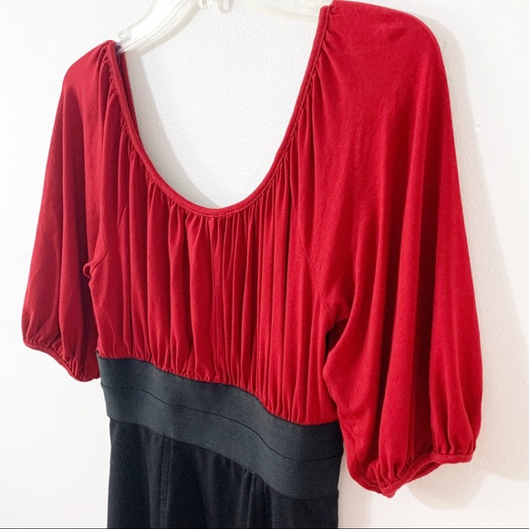 Studio M Color Block High Waist Peasant Top Dress - Picture 5 of 9